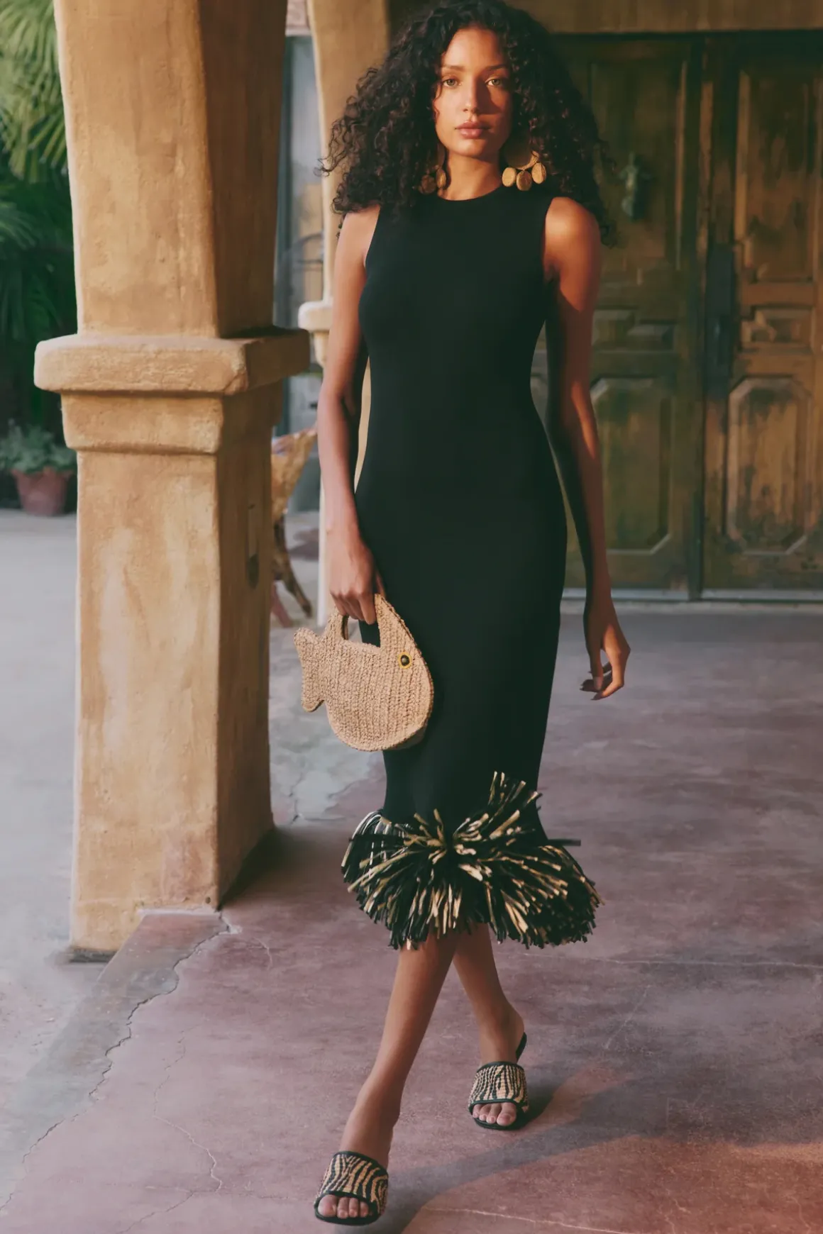 Boaboa raffia midi dress