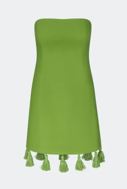 Freyafreya linen tassel mini dress