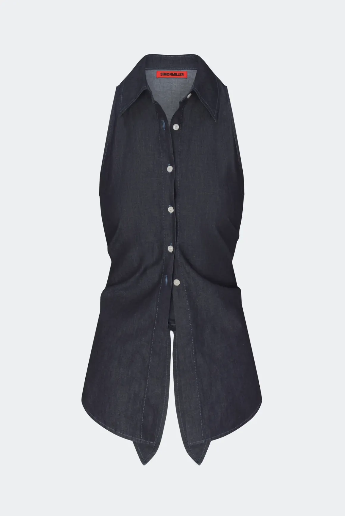 Lochloch sleeveless chambray button up