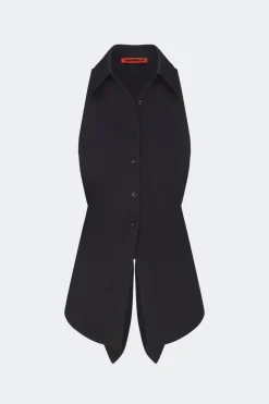 Lochloch sleeveless poplin button up