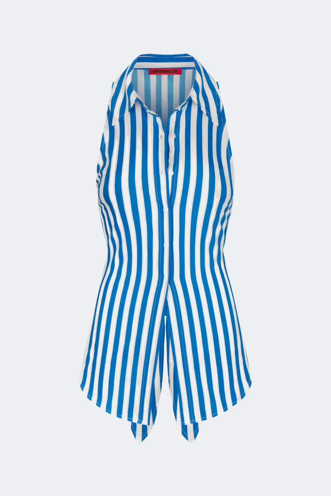 Lochloch striped sleeveless poplin button up