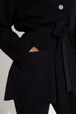 Maxmax belted knit cardigan