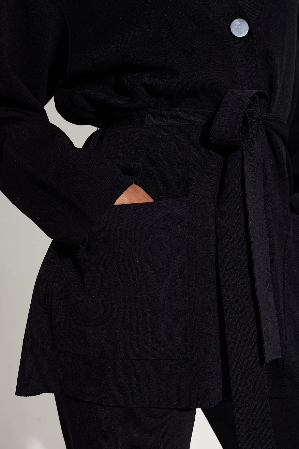 Maxmax belted knit cardigan