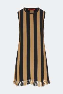 Mojimoji stripe tassel mini dress