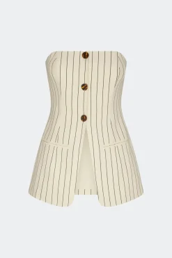 Morimori strapless linen top