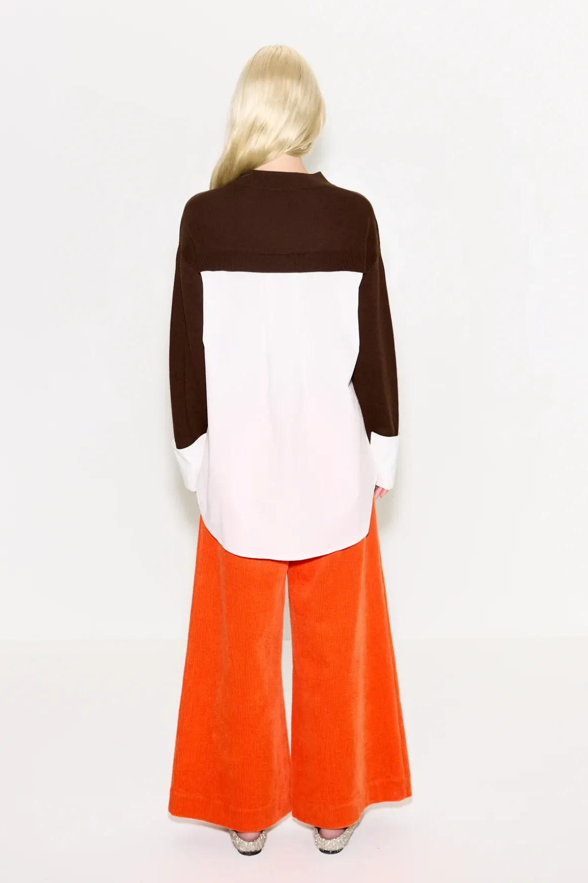 Pippip poplin combo sweater