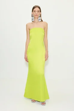 Sculptysculpty strapless satin dress