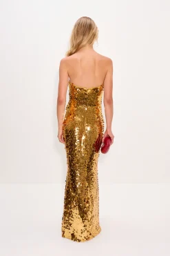 Sculptysculpty strapless sequin dress
