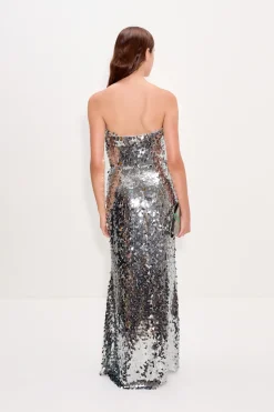 Sculptysculpty strapless sequin dress