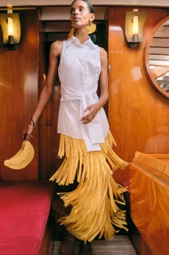Zaza za knit fringe skirt